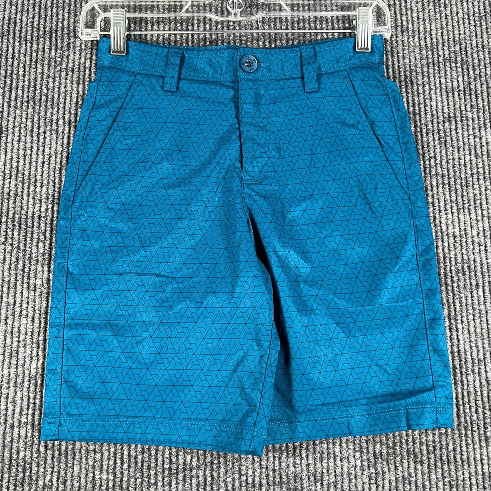 Under Armour Shorts Youth Boys 12 Green Geometric Chino Loose Fit Casual